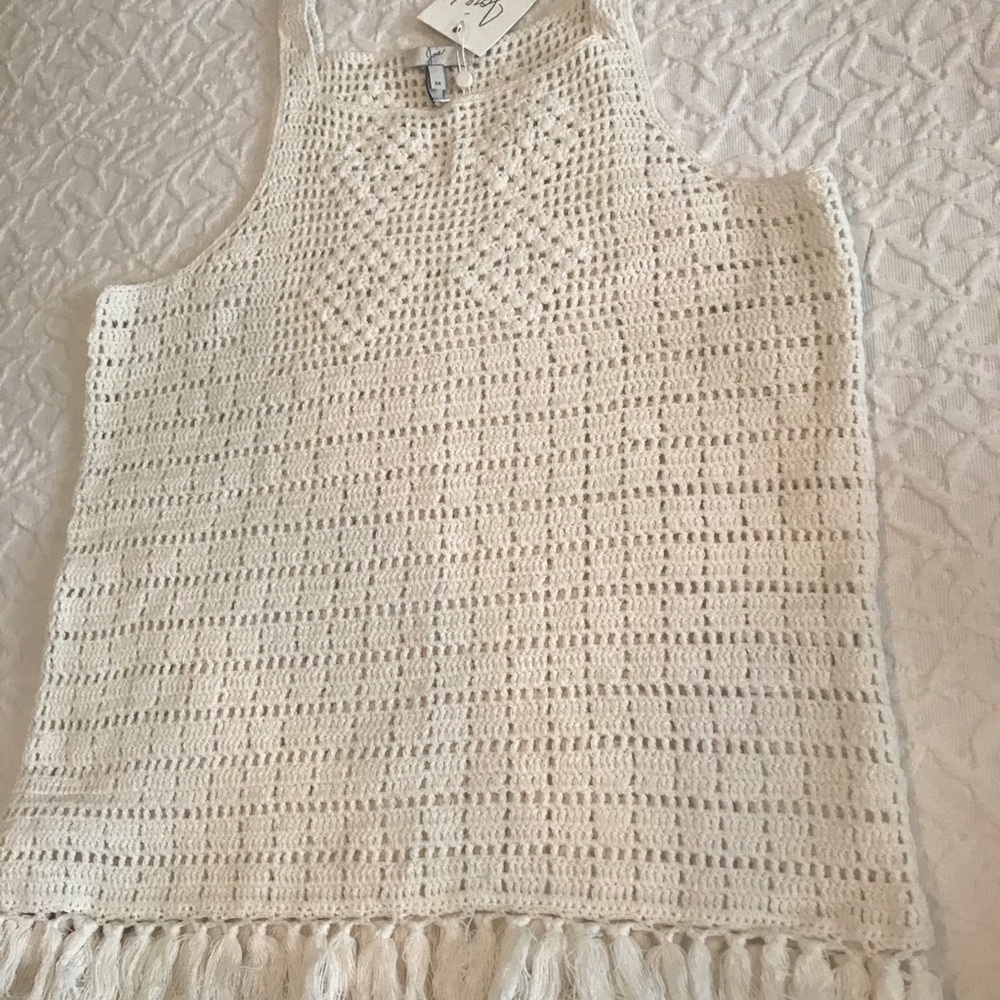 Joie ladies knit tank with fringes